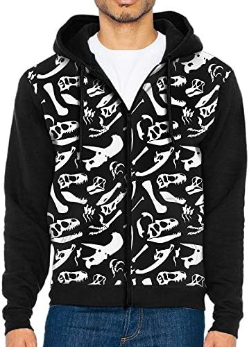 V Gears Men Dinosaur Skull Patterns Sports colorful Cool Pocket Hoodie With Hat