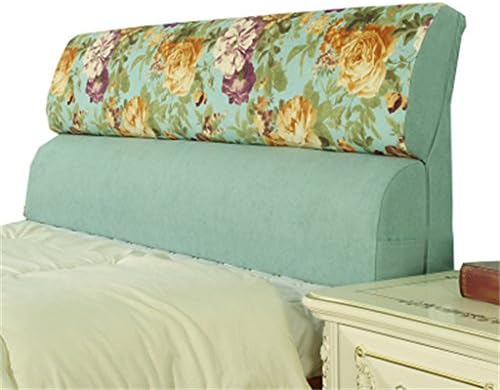 Bed Large Cushions Removable And Washable Double Bed Back Pillow Lumbar Support Bedside Backrest,Blue ( Size : 203*55cm )