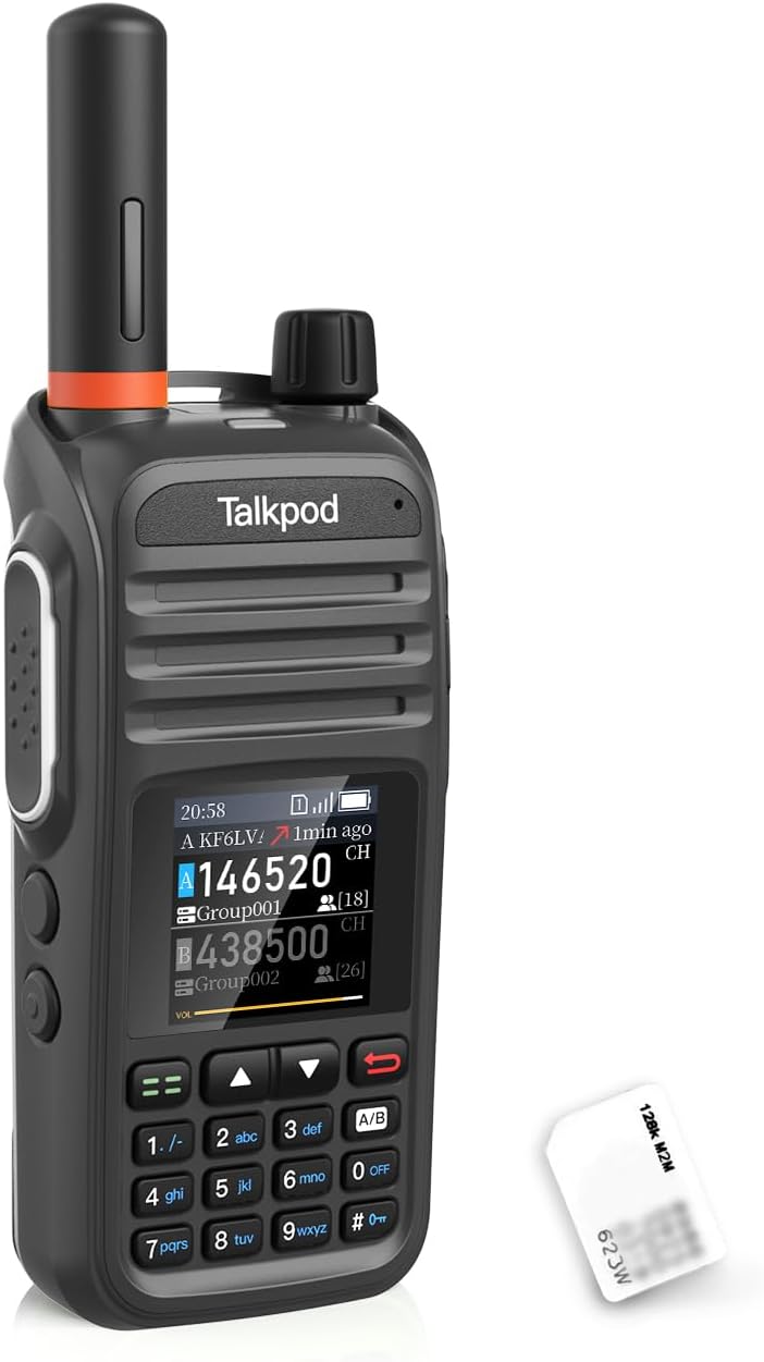 Talkpod N39plus 4G LTE PoC Walkie Talkies with SIM Cards, Nationwide Push-to-Talk Radio with 1-Year Data Service, USB-C Charging, for Camping, Hiking, Family Travel, Outdoor Adventures