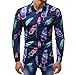 Produktbild Hemd Sannysis Herren Slim Fit Hemden Bedrucktes Freizeit Businesshemd Printed Bluse Lässige Langarm Dünne Poloshirt Anzug Tops