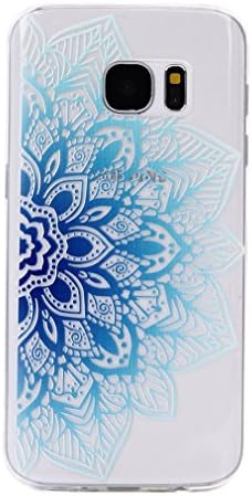 Samsung Galaxy S7 Edge Case, YHcase Accessory Ultra Thin Transparent Clear Soft Gel TPU Silicone Case Cover for Samsung Galaxy S7 Edge-Blue Flower