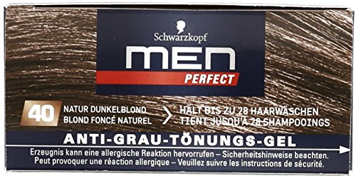 Schwarzkopf Men Perfect Anti-Grau Tönungs-Gel, 40 Natur Dunkelblond, 3er Pack (3 x 1 Stück) - 5