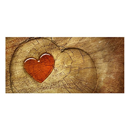 Apalis 108795 Magnettafel Natural Love Memoboard Design Quer Metall Magnet Pinnwand Motiv Wand Stahl Küche Büro, 37 x 78 cm - 2