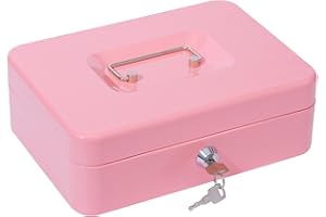 Geldkassette mit Schlüssel, abschließbare box mit Münzzählbrett, kleine tragbare Kasse für Haus, Büro und Veranstaltungen, 25 * 18 * 9cm