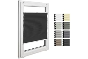‎HOME-VISION Home-Vision® Premium Double Pleated Honeycomb Blind, No Drilling Required, with Klemmfix (White/Black, W 110 cm x H 120 cm), Modern, Opaque, Sun & Heat Protection, Blinds for Windows, Thermal