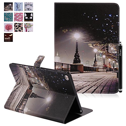 iPad Air Hülle, DEENOR Bunt Painting und Stilvoll Brieftasche Tasche PU Leder Flip Protective Stand Tasche Schutzhülle Hülle für Apple iPad Air iPad 5 Generation.[Night Street]