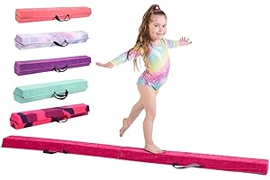 TINY TUMBLERS Trave ginnastica artistica per casa - 210/240/270/300 - Incredibile attrezzatura per l'equilibrio per i bambini a casa - Finta pelle scamosciata, schiuma EVA ad alta densità - cinghie per il trasporto