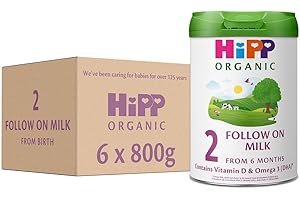 HiPP Organic 2 Follow On Baby Milk Powder Formula, from 6 Months, 800g (Pack of 6)