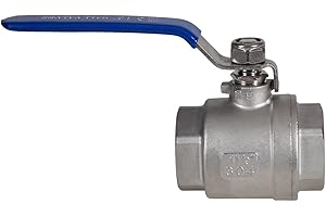 JIVTO Stainless Steel Ball Valve 1-1/2 Inch BSP, Female to Female, Full Port Valve for Gas, Oil, Liquid, Water.
