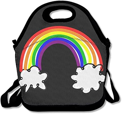 Xiisxin Free Rainbow Clipart Lunch Tote Bag - Large &amp; Thick Insulated Tote - Suit For Men Women Kids