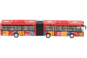 Gralara 7 Articulated Bus - Pull Toys, Toy Vehicles, Cars, Pretend Play, Gifts And Party Favors , Red, 18 x 3 x 3cm