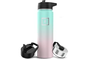 IRON °FLASK Insulated Water Bottle with Straw - 650/950/1200/1800 ml - Leakproof Double-Walled Stainless Steel Metal Drink Flask BPA-Free - Sports Travel Gym Camping Hiking Kids