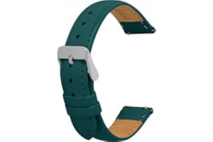 Toff London Ladies Leather Watch Strap, Quick Release with Silver Metal Buckle, Band Width 18mm