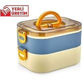Yeni Nesil Sefer Tası Lunch Box Beslenme Kabı Paslanmaz &Ccedil;elik 1300 ml