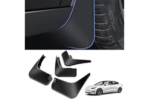 KKTR-CAR pour Tesla Model 3 Bavettes, Garde-Boue de Voiture, Garde-Boue Roue Avant arrière avec vis, Pas de perçage requis, 2021 2022 2023 Modèle 3 Garde-Boue Accessoires (4 Pièces)