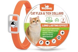 WOYAMAY Cat Collars, Adjustable Collar for Cats Kittens, Soft Comfortable Waterproof Collar with 32 Weeks Protection for Small Medium Large Cats, Orange 1pack