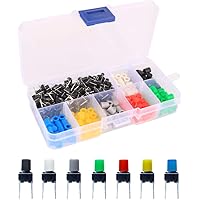 Gebildet 105pcs 6×6×8mm Schalter Momentane Taktschalter,Tactile Tact Push Button Switch,Drucktaster mit Knopf Kappen von…