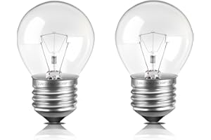 Liuyife 2 Pezzi Lampadina da Forno G45 E27, Dimmerabile, Resiste a 300° Gradi, 2700K Bianco Caldo, E27 Lampadina per Forno per Forni, Lampada Lava, Lampade a Sale, Frigo