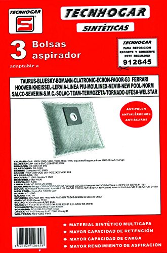 Preisvergleich Produktbild TECNHOGAR 912645 – Tasche Staubsauger, Weiß