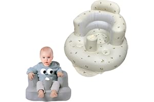 LITTLE BEAN Nadmuchiwane siedzisko dla niemowląt z oddychającym pokrowcem, dla niemowląt w wieku 4–24 miesięcy, wbudowana pompka powietrza, podparcie pleców dla niemowląt, krzesło do siedzenia, baby shower,