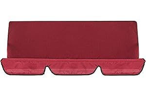 NJGRAE Swing Cushion Cover, Waterproof 3 Seater Swing Seat Cover Bench Cushion Covers Chair Protection for Outdoor Garden Patio Hammock (Red)
