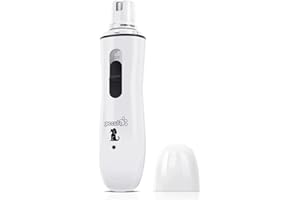 pecute Dog Nail Grinders, 50 DB Ultra Quiet Electric Nail File With 2 Speeds Fast Clipping, Quick USB Charging, Long Working Time Pet Claw Trimmers for Small to Medium Dogs Cats(White)