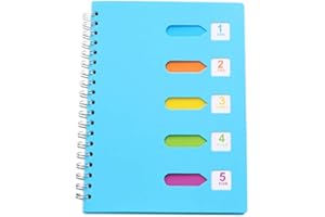 Tomaibaby A5 Spiralblock 6. 3X8. 2-Zoll-Notizblock Spiralförmiges Geschäftsnotizbuch mit Trennwand für Die Büroschule (A5 Blau)