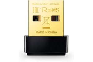 TP-Link Clé WiFi AC600 Mbps Archer T2U Nano, adaptateur USB wifi, dongle wifi, compatible avec Windows 11/10/8.1/8/7/XP, Mac OS X 10.9-10.13 , Noir