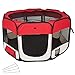 Produktbild TecTake Welpenlaufstall Tierlaufstall für Kleintiere wie Hunde, Katzen - diverse Farben - (Rot)