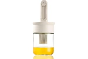 NUDFSY Oil Brush for Cooking, Cooking Oil Dispenser Heat Resistant Oil Dispenser with Brush, Bottle Brush for Air Fryer Kitchen Cooking Salad Baking BBQ, Oil Dispenser Bottle for Kitchen