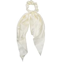 Satin-Scrunchies Mit Schleife – 2er-Set, Weiß & Schwarz, Weich & Elastisch, Für Alle Haartypen