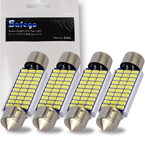 Safego 4x C5W LED Anti Erreur Blanc 41mm 3014 Ampoules 30SMD Feston Dôme Voiture Intérieur LED Lumière 211-2 578 DC 12V 6000k
