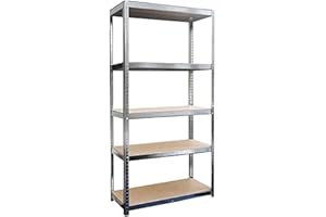 MEGASHOPITALIA Scaffale Scaffali Scaffalatura Metallo zincato 5 Ripiani Magazzino L70xP30xH150cm