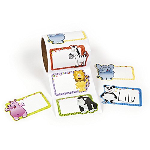 Safari Aufkleber Zoo Tiere Namensschilder Sticker 100 Stück Dschungelparty Kindergeburtstag Palandi®