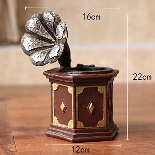 IRetro creative pen desktop decor Home Furnishing living room office storage multifunctional flowerpot gift ornaments,Phonograph pen - Silver horn