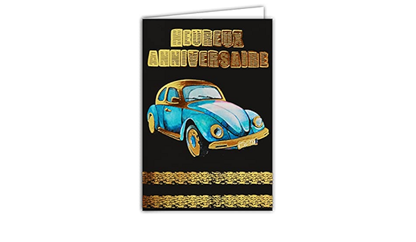 Afie 69 7019 Carte Anniversaire Voiture Vw Coccinelle Avec Dorure Format 12 X 17 5 Cm Enveloppe Blanc Amazon Fr Fournitures De Bureau