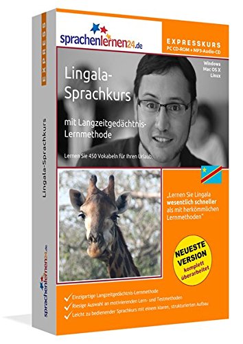 Preisvergleich Produktbild Lingala-Expresskurs mit Langzeitgedächtnis-Lernmethode von Sprachenlernen24: Fit für die Reise in den Kongo. Inkl. Reiseführer. PC CD-ROM + MP3-Audio-CD für Windows 10,8,7,Vista,XP / Linux / Mac OS X