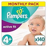 Pampers Premium Protection Active Fit Nappies, Monthly Saving Pack - Size 4+, 140 Nappies (Personal Care)