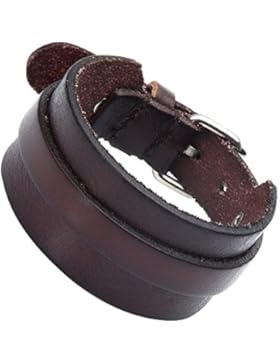 Atemberaubende verstellbar Dunkelbraun Manschette Leder Armband für Männer (Metall Schnalle Schließe)