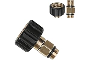 STONE BANKS Adaptateur de Filetage Mâle et 1/4" Femelle Nettoyeur Pression Pulvérisateur de Savon Connecteur en Cuivre Coupler de Lance à Mousse de Neige Compatible avec Karcher HD Hds Série Cannon à Mousse