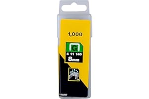 PVONLINE OASIS Stan-Ley 1-TRA705T" Type G" Staples, Silver, 8 mm, Set Of 1000 Pieces, Durable and Resistant to Corrosion, Stapling Paper, Fabric, Plastic, And Light Wood, Yellow/Black
