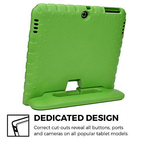 Samsung Galaxy Tab 4 10.1, Tab 3 10.1 hülle fur kinder, COOPER DYNAMO Beanspruchbare, strapazeirfähige, robuste, gepolsterte Hartschalenhülle mit integriertem Griff, Standfunktion & durchsichtigem Displaysschutz (Grün) - 4