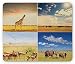 Produktbild Safari Mouse Pad, African Safari Collage Lanscape with Native Animals Grassland Savannahs Mamals Photo Gaming Mousepad Office Mouse Mat Multicolor