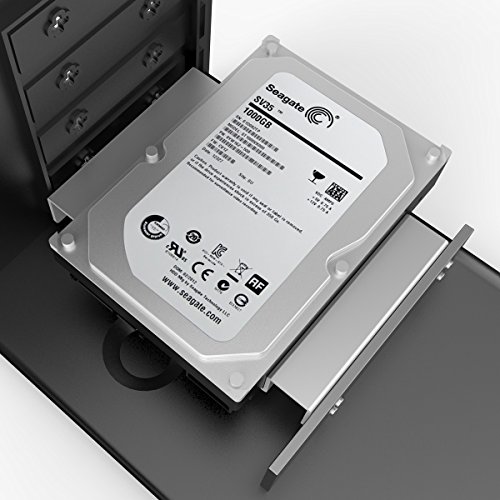 ORICO Aluminium 2,5″ / 3,5″ auf 5,25″ interner Festplattenadapter Konverter Einbaurahmen Wechselrahmen für 2,5-/3,5-Zoll SATA / IDE HDD oder SSD, für Desktop-PC Computer CD-/DVD-ROM (Silber) - 6