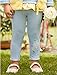 M&Co Baby Girl Light Denim Look Cotton Rich Full Length Turn Up Slim Fit Floral Embroidered Jeggings Light Denim 2/3 Yr