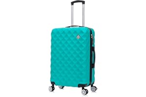 Preston Morgan Medium Suitcase on 4 Dual Spinner Wheels Super Lightweight ABS Hard Shell Hold Check in with Built-in TSA Lock (Mint Green, 75L)