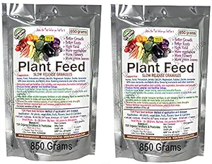 TSR Organic Fertilisers & Pesticides Plant Feed Slow Release Shiny granules (850 + 850 Grams) for All Types of Fruits, Flowers, Vegetables, Home and Garden Fertilizer