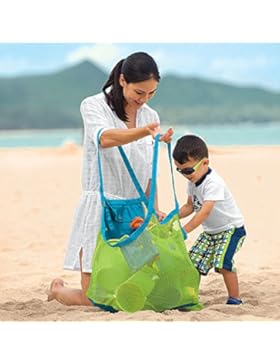 FACILLA® Kinder Aufbewahrungsnetz Aufbewahrung Netz Tasche für Sandspielzeug Strand Mode