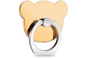 Soporte para teléfono MuStone, Soporte para Timbre para teléfono Celular, Soporte de Metal Giratorio en Forma de Oso de 360 Grados para la Serie iPhone, Serie Samsung Galaxy, Serie Huawei (Oro)