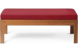 RZYW Cuscino Panca Esterno Impermeabile, Cuscino per Panca da Interno Cuscino Seduta Panca con Fondo Antiscivolo, Cuscini per Sedie da Giardino Panche Altalena Patio,Rosso,120x50x5cm